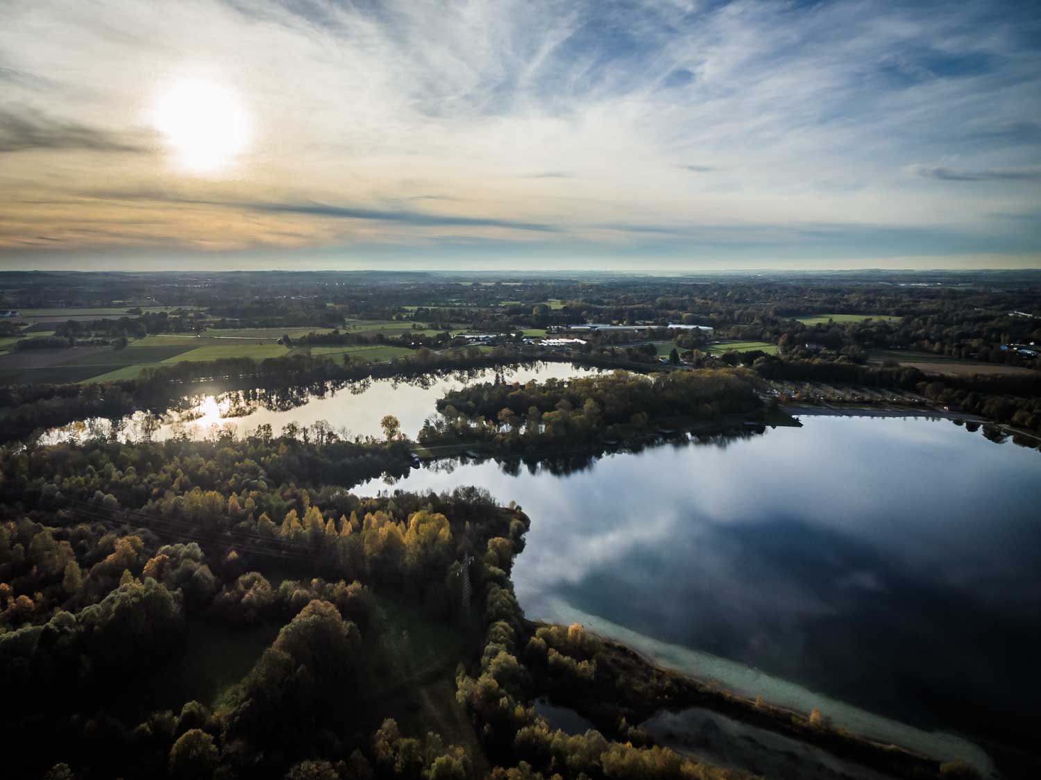 Aerial Photography – Lochhausen Lake Reflections 🌅