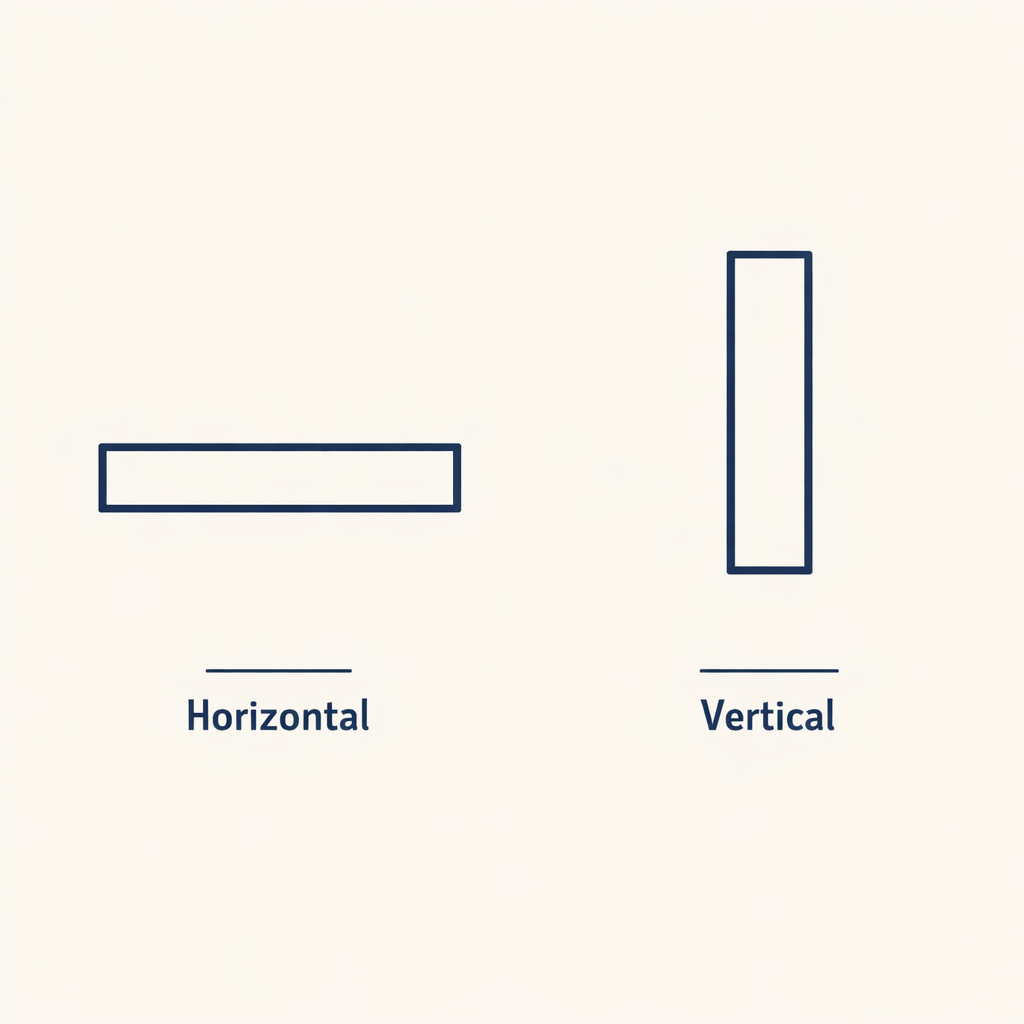 Two rectangle shapes side by side, one wide and shallow, the other narrow and deep