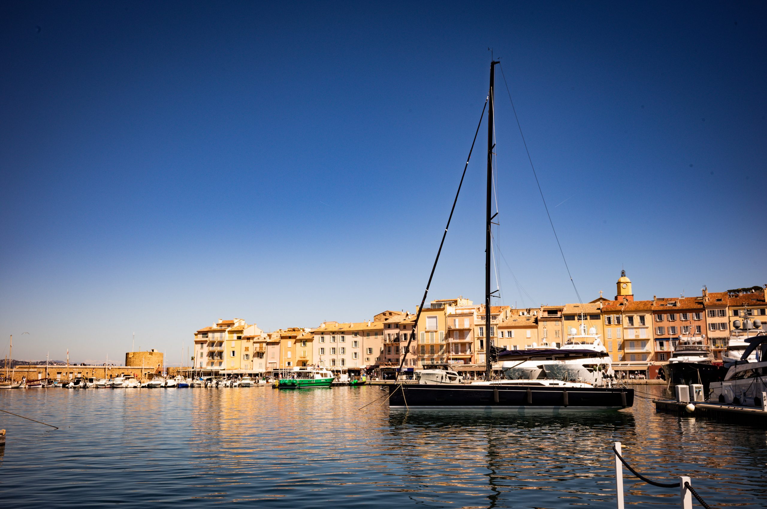 Saint-Tropez Harbour – Sailboat and Old Town